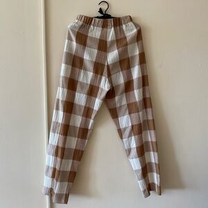 Rita Row Brown and Cream Checkered Women's Trousers, s
